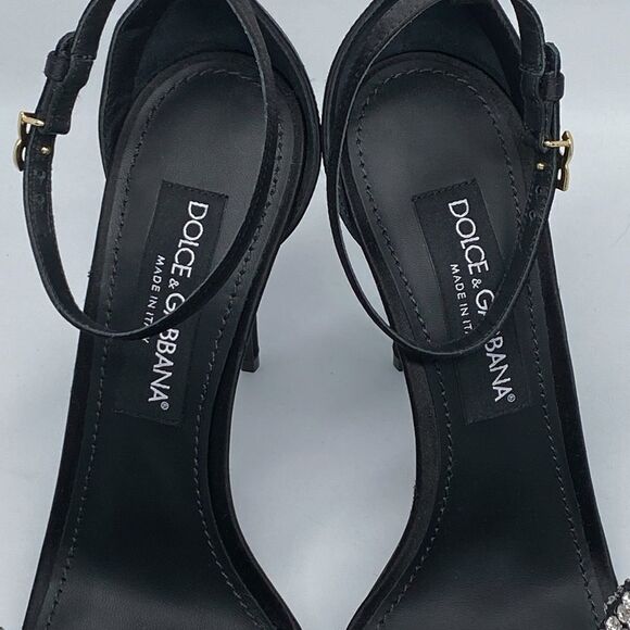 Dolce&Gabbana 100MM Crystal-Embellished Bow Sandals size 39 - Picture 13 of 16